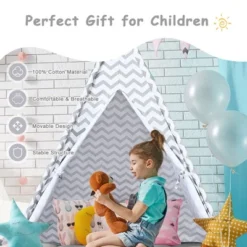 Costway 5.2' Portable Kids' Play Tent Playhouse Sleeping Dome W/ Cushion -LITTLE TIKES Shop GUEST ec990b0d 43e2 492c b3de 58314bcb3c83