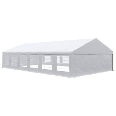 Outsunny 23' X 39' Party Tent & Carport With Removable Sidewalls And Windows, White Tents For Parties, Wedding And Outdoor Events 4 Outsunny 23' X 39' Party Tent & Carport With Removable Sidewalls And Windows, White Tents For Parties, Wedding And Outdoor Events - Image 4