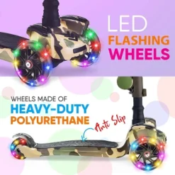 Hurtle ScootKid 3 Wheel Child Toddler Toy Scooter With LED Wheel Lights And Adjustable Height For Ages 1 To 14 Years Old, Camo -LITTLE TIKES Shop GUEST ed4c9112 04ee 4563 9f43 c803a723ee5b