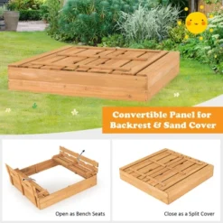 Costway Kids Large Wooden Sandbox W/Cover 2 Convertible Bench Seats For Outdoor Play 14 Costway Kids Large Wooden Sandbox W/Cover 2 Convertible Bench Seats For Outdoor Play -LITTLE TIKES Shop GUEST ee0716a7 5bec 4054 9b3c c91369c5d987