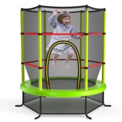 Costway Youth Jumping Round Trampoline 55'' Exercise W/ Safety Pad Enclosure Combo Kids BlueGreeRed -LITTLE TIKES Shop GUEST ee154669 b1d1 4b11 bba5 fe72ef985670
