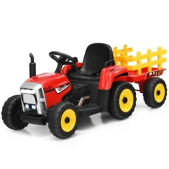 Costway 12V Kids Ride On Tractor With Trailer Ground Loader W/ RC & Lights RedPinkGreen -LITTLE TIKES Shop GUEST ee2e44ce 7a36 4f81 a239 0d6de5e6a58e