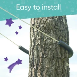 HearthSong 150-Foot Stainless Steel Blue Backyard Zipline Kit With Adjustable Seat, Non-Slip Handles, And Rubber Stopper -LITTLE TIKES Shop GUEST ef357642 e050 414d 904e 84835bab65cc