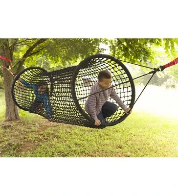 HearthSong 6-Foot Kids' Weather-Resistant Hanging Woven Rope Tunnel Bridge 1 HearthSong 6-Foot Kids' Weather-Resistant Hanging Woven Rope Tunnel Bridge
