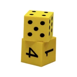 Koplow Games Foam Spot & Number Dice, Yellow, 16mm, Tub Of 200
