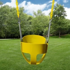 Gorilla Playsets Full Bucket Toddler Swing - Yellow With Yellow Chains