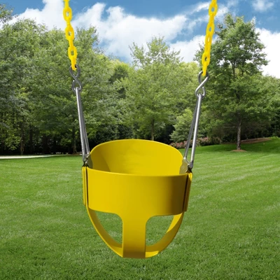 Gorilla Playsets Full Bucket Toddler Swing - Yellow With Yellow Chains 1 Gorilla Playsets Full Bucket Toddler Swing - Yellow With Yellow Chains