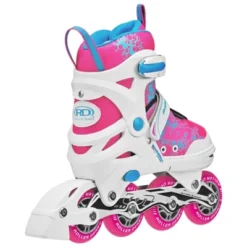 Roller Derby ION 7.2 Girl's Adjustable Inline Skate - White/Mint/Pink