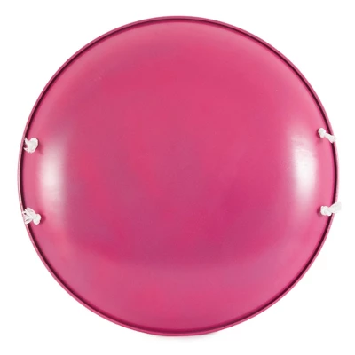 Slippery Racer ProDisc 26 In Heavy Duty Aluminum Iron Alloy Metal Kids Winter Saucer Snow Sled With Dual Riveted Soft Grip Rope Handles, Pink (3 Pack) 3 Slippery Racer ProDisc 26 In Heavy Duty Aluminum Iron Alloy Metal Kids Winter Saucer Snow Sled With Dual Riveted Soft Grip Rope Handles, Pink (3 Pack) - Image 3