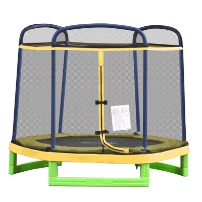Outsunny 7 Foot Kids Trampoline, Durable Bouncer Spring Gym Toy With Safety Net Enclosure, Padded Cover, Fun Exercise Activity For Children 9 Outsunny 7 Foot Kids Trampoline, Durable Bouncer Spring Gym Toy With Safety Net Enclosure, Padded Cover, Fun Exercise Activity For Children - Image 9