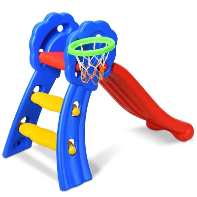 2 Step Children Folding Slide W/ Basketball Hoop For Kids Indoor & Outdoor 9 2 Step Children Folding Slide W/ Basketball Hoop For Kids Indoor & Outdoor - Image 9