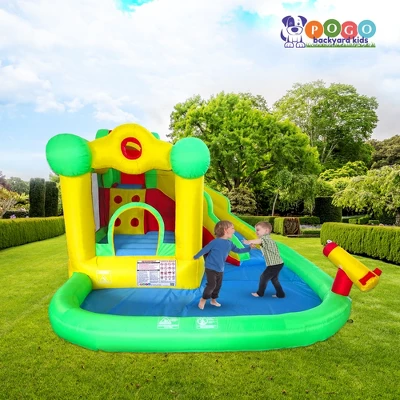 Pogo Bounce House Backyard Kids Home Toddler Water Park Inflatable Water Slide With Splash Pool 2 Pogo Bounce House Backyard Kids Home Toddler Water Park Inflatable Water Slide With Splash Pool - Image 2