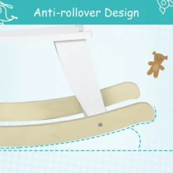 Qaba Wooden Rocking Horse Toddler Baby Ride-on Toys For Kids 3-6 Years With Classic Design & Wood Safety Bar White -LITTLE TIKES Shop GUEST f7020214 fda0 4a9f 9fb8 6a34f148f695