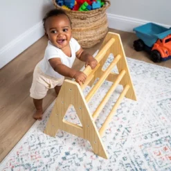 Avenlur Maple Baby Pikler - Wood Small Triangle Climbing Set With Ladder Slide And Rocker -LITTLE TIKES Shop GUEST f75271c5 9982 4638 9fae 9f7bb2d225c8