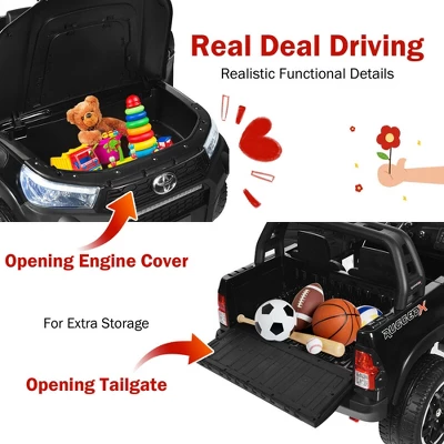 Costway 2x12V Licensed Toyota Hilux Ride On Truck Car 2-Seater 4WD W/ Remote Control 7 Costway 2x12V Licensed Toyota Hilux Ride On Truck Car 2-Seater 4WD W/ Remote Control - Image 7