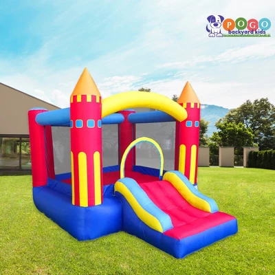 Pogo Bounce House Backyard Kids Colorful Castle Inflatable Bounce House With Slide 3 Pogo Bounce House Backyard Kids Colorful Castle Inflatable Bounce House With Slide - Image 3