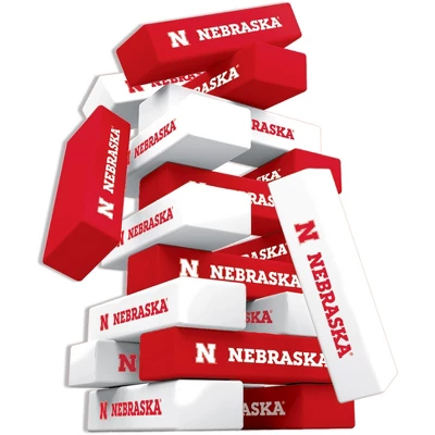 MasterPieces Real Wood Block Tumble Towers - NCAA Nebraska Cornhuskers 2 MasterPieces Real Wood Block Tumble Towers - NCAA Nebraska Cornhuskers - Image 2