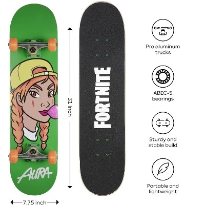 Fortnite Skateboard With Metallic Graphics, Aluminum Trucks And ABEC5 Bearings. Includes Download Code For In-game Nite Life Wrap 2 Fortnite Skateboard With Metallic Graphics, Aluminum Trucks And ABEC5 Bearings. Includes Download Code For In-game Nite Life Wrap - Image 2
