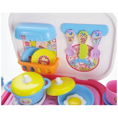 Insten 21 Piece Portable Kids Kitchen Cooking Set Toy With Lights And Sounds, Folds Into Stepstool, 13 X 8 In 4 Insten 21 Piece Portable Kids Kitchen Cooking Set Toy With Lights And Sounds, Folds Into Stepstool, 13 X 8 In - Image 4