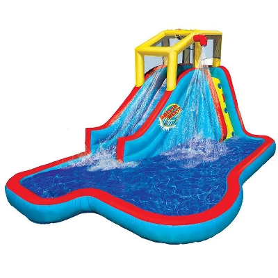 Banzai Slide N Soak Splash Park Inflatable Outdoor Kids Play Center (2 Pack) 1 Banzai Slide N Soak Splash Park Inflatable Outdoor Kids Play Center (2 Pack)