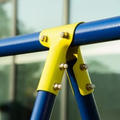 Outsunny Kids Metal Swing Set For Backyard, With Saucer Swing Adjustable Swing Seat, Basket Hoop, Climb Ladder, Net, Metal Stand, For 3-10 Years Old -LITTLE TIKES Shop GUEST fb625488 264e 445d 86d2 d5c40b46783c