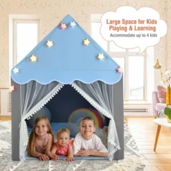 Costway Kids Playhouse Tent Large Castle Fairy Tent Gift W/Star Lights Mat -LITTLE TIKES Shop GUEST fc76135f 7c06 44a7 a91f c458ac12470f