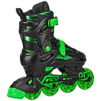 Roller Derby Green Wire Kids' Inline-Quad Combo Skates - Black/Green (3-6) 1 Roller Derby Green Wire Kids' Inline-Quad Combo Skates - Black/Green (3-6)