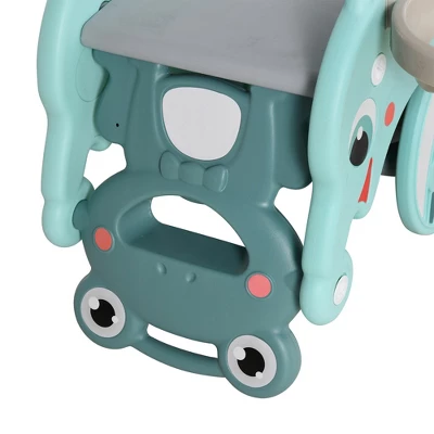 Qaba 3-in-1 Kids Portable Slide Rocking Horse Toy With Basketball Hoop For Age 3-5 Boys And Girls 4 Qaba 3-in-1 Kids Portable Slide Rocking Horse Toy With Basketball Hoop For Age 3-5 Boys And Girls - Image 4